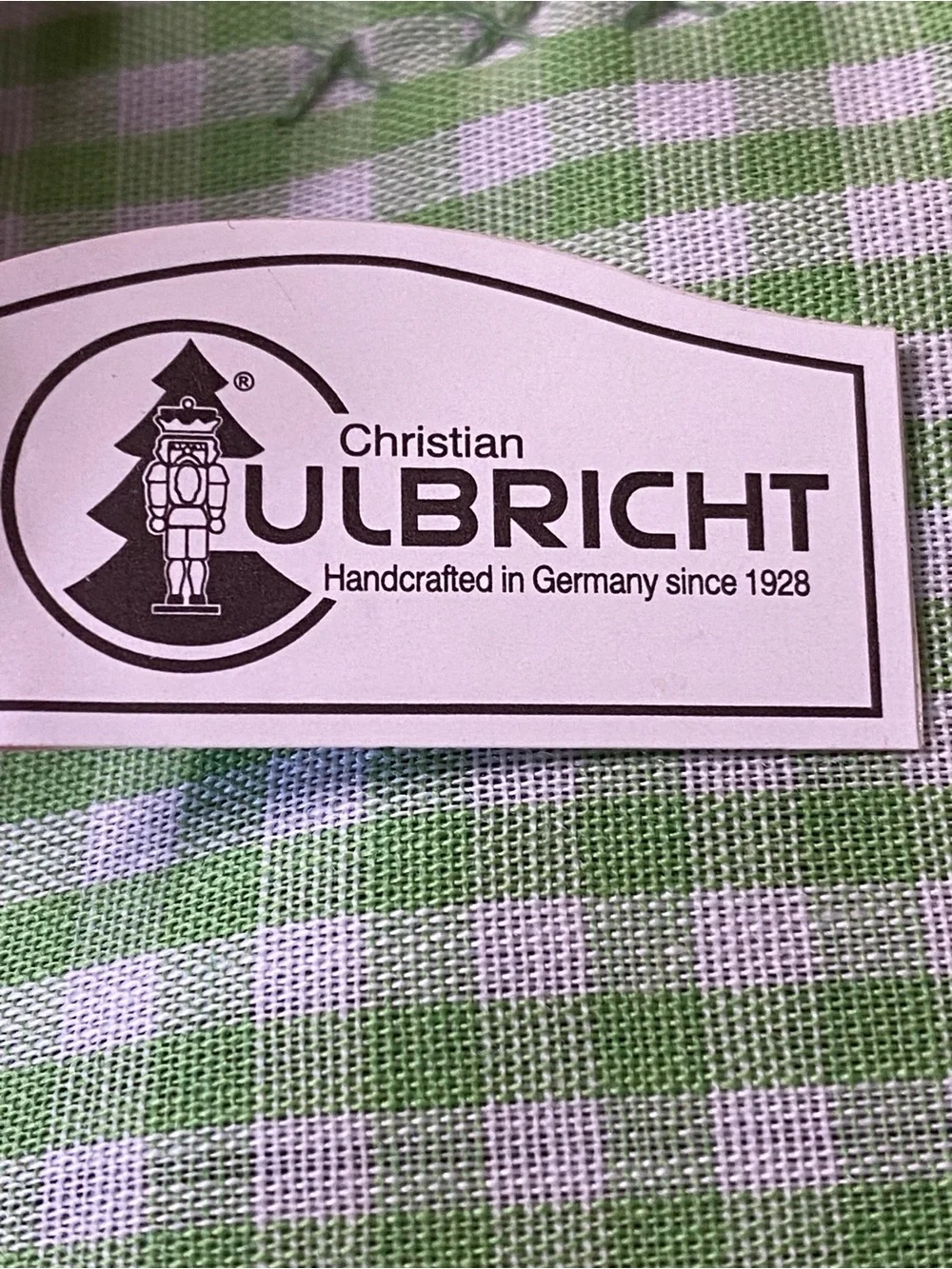 Ulbricht Red Wooden Tractor Ornament with Snowman and Tree (VO)